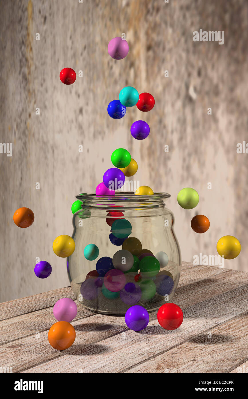 3d rendering of a lot of colored balls Stock Photo - Alamy