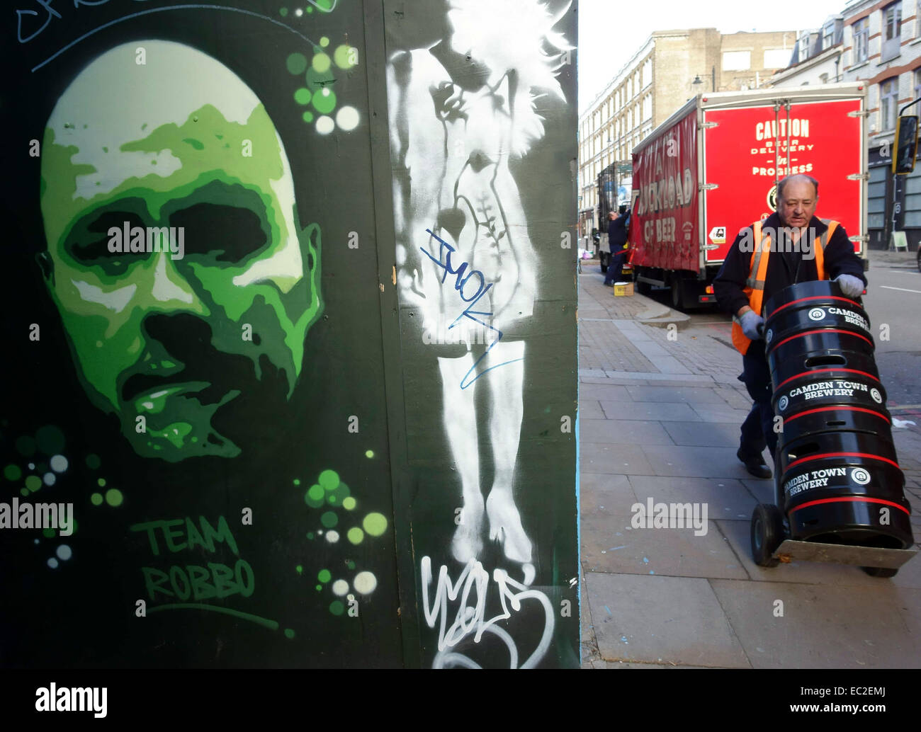 Graffiti by Team Robbo in Shoreditch street, London tribute to artist