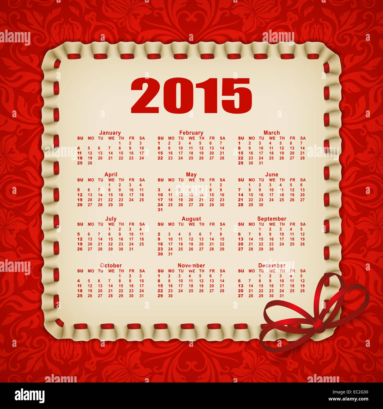 Elegant template of calendar Stock Photo Alamy