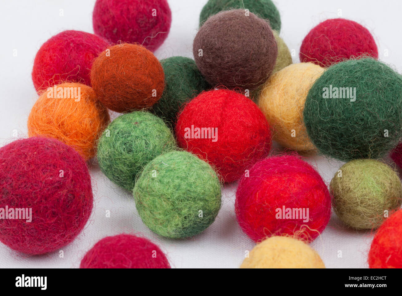 Multi-colored cotton balls Stock Photo