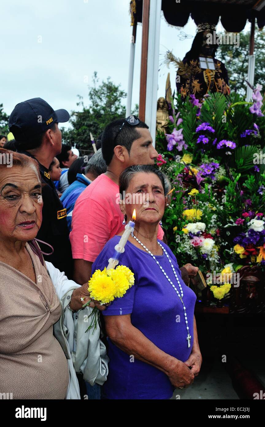 Señor Cautivo de Ayabaca peregrination in CORRALES. Department of Tumbes .PERU Stock Photo