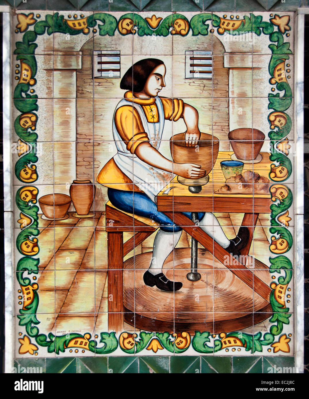 Valencia pottery earthenware art Old City Town Spain Spanish tiles