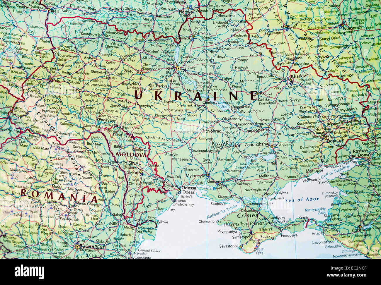Map of Ukraine Stock Photo
