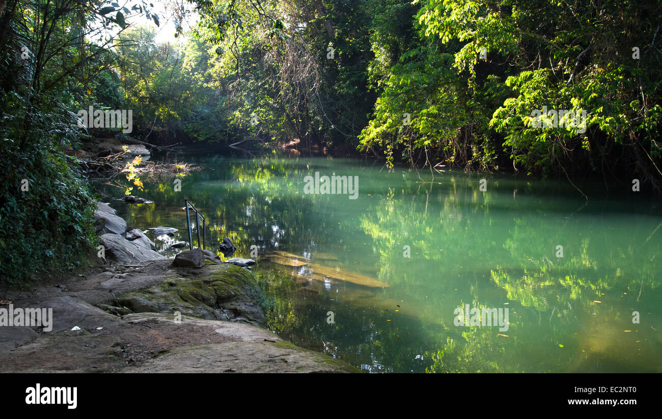 Calm and Peaceful Rio Grande, Toledo, Belize Stock Photo