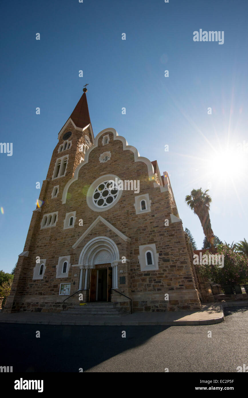 Windhoek, Namibia. Church of Christ church called Christuskirche. Stock Photo