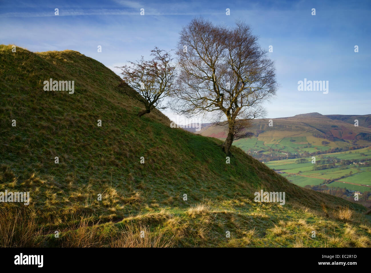 UK,Derbyshire,Peak District,Back Tor Nook overlooking Vale of Edale Stock Photo
