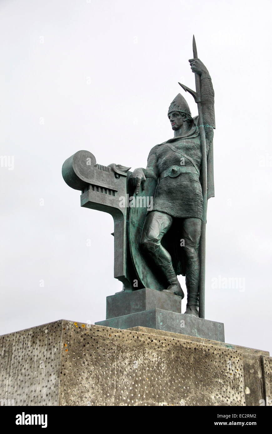 Statue of a Viking in Reykjavik, Iceland Stock Photo Alamy