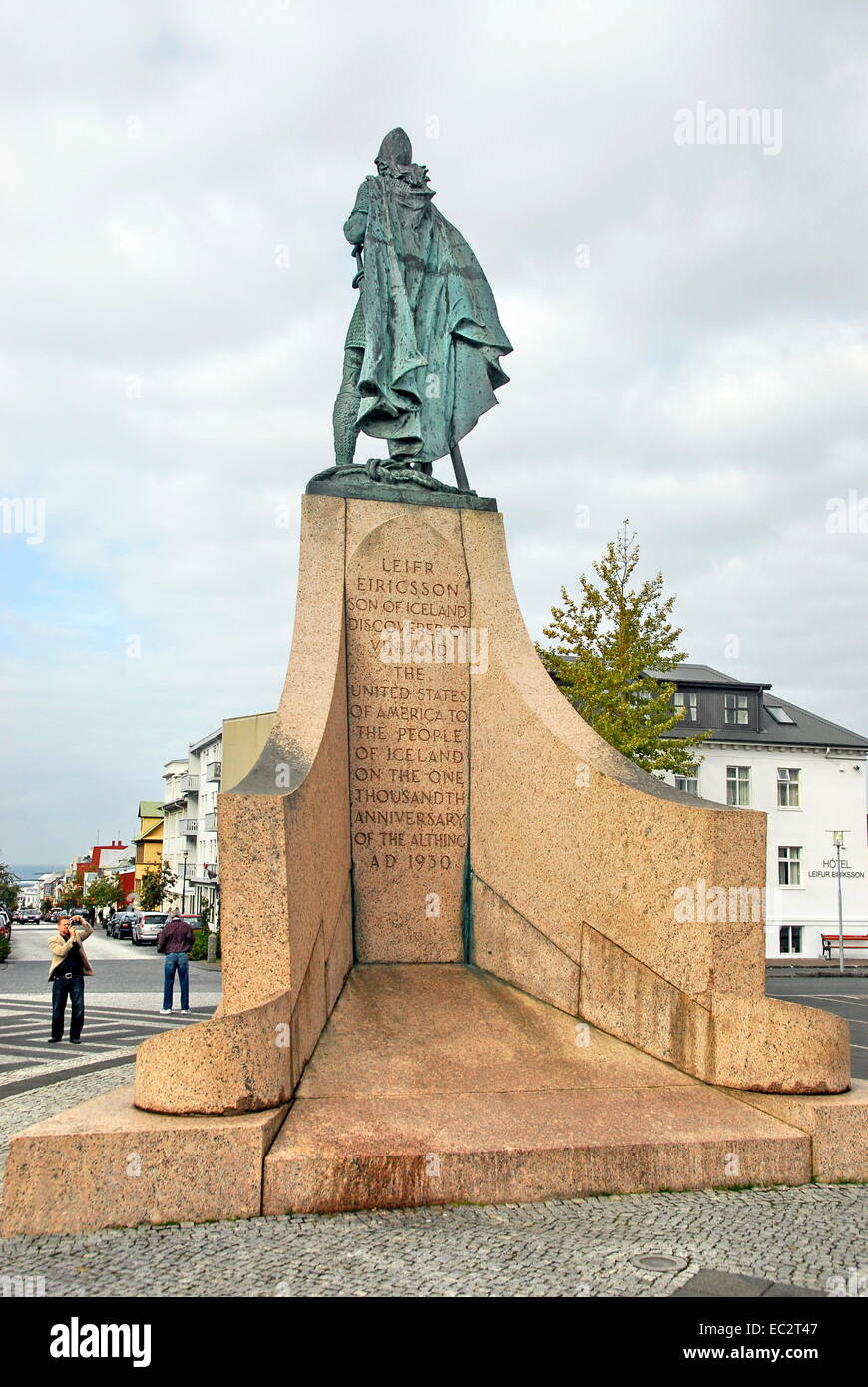 Statue of Leif Erikson in Reykjavik, Iceland Stock Photo