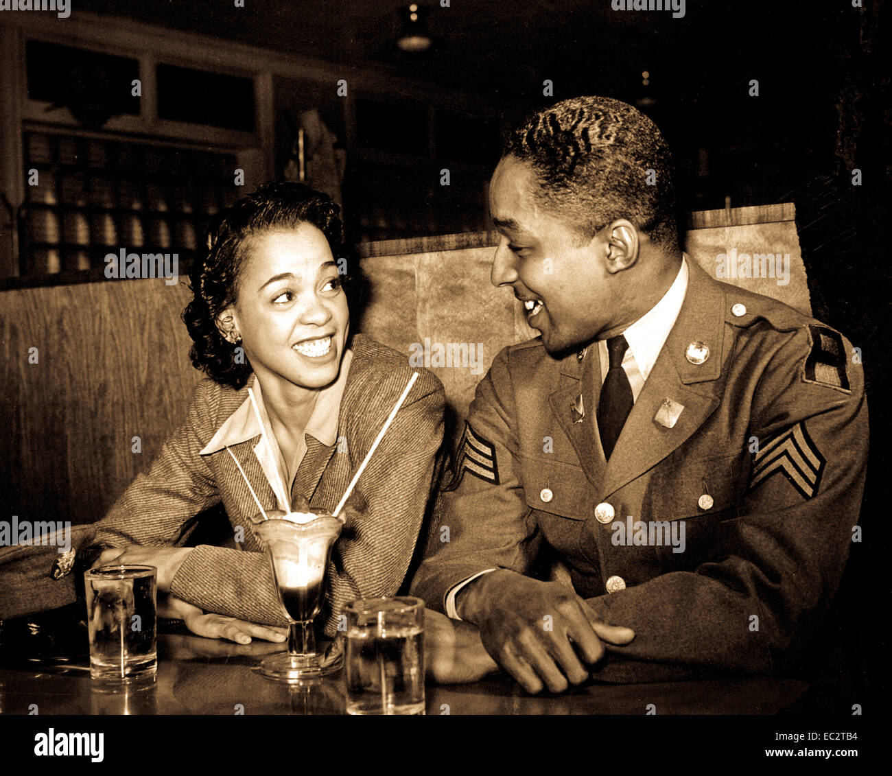 Sergeant Franklin Williams, home on leave from army duty, with his best