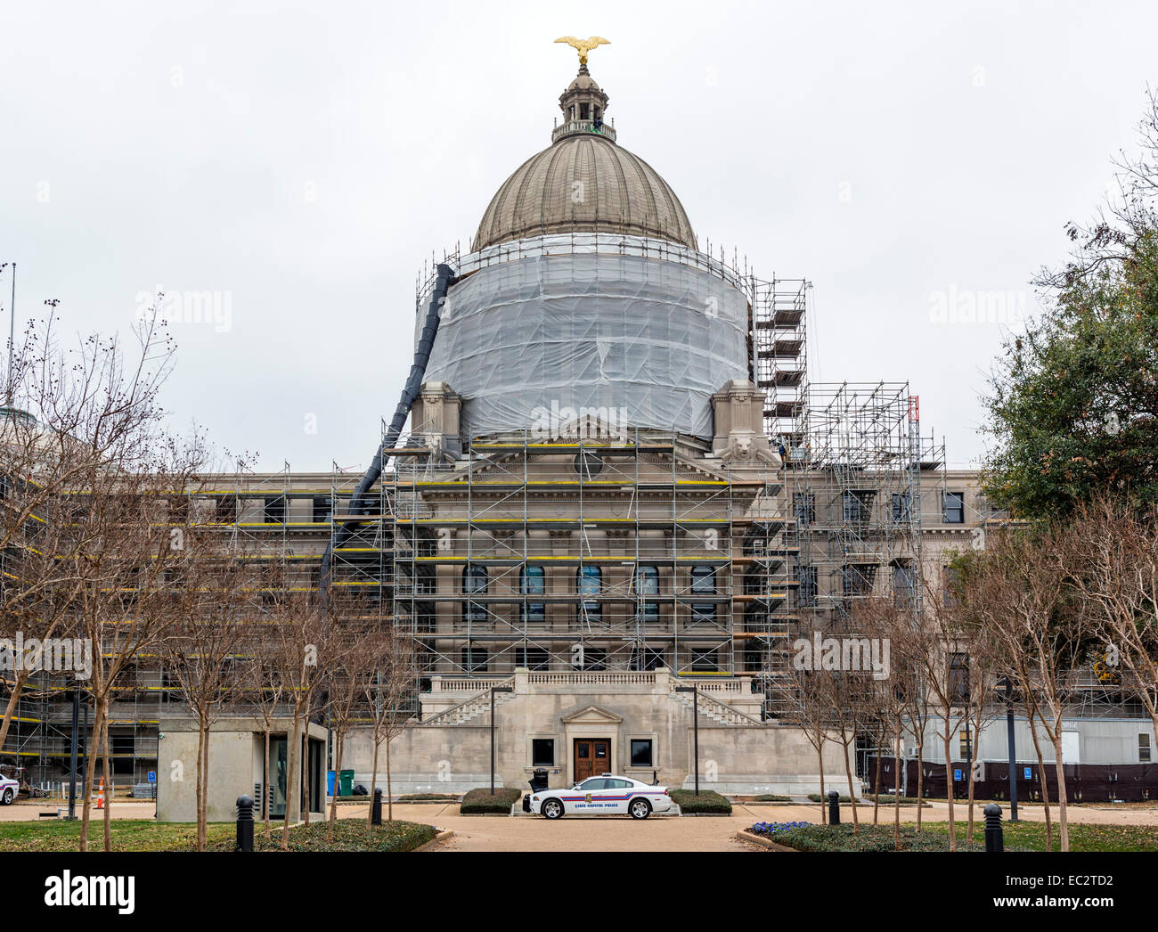 The Mississippi State Capitol, undergoing extensive restoration and due to finish late 2016, Jackson, Mississippi, USA Stock Photo