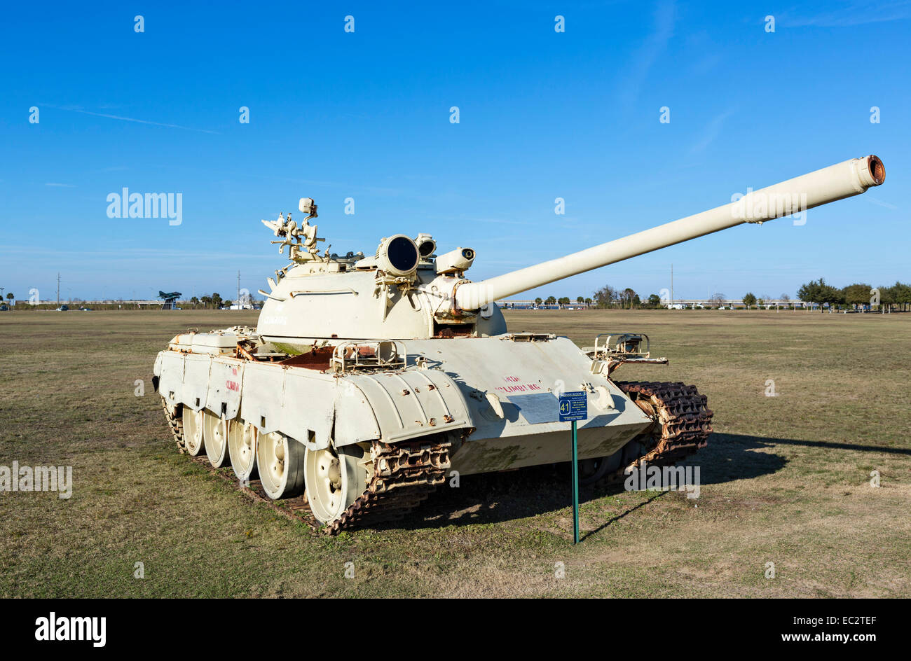 An Iraqui T-55 tank, USS Alabama Battleship Memorial Park, Mobile, Alabama, USA Stock Photo