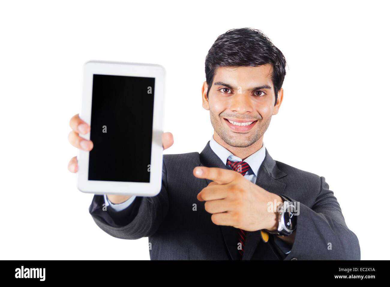 indian Business Man showing phone Stock Photo Alamy