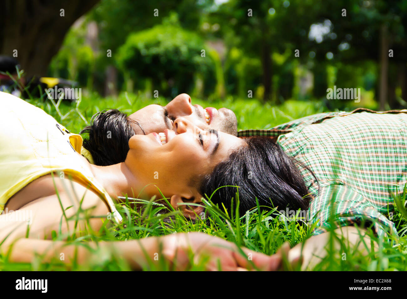 2 indian couple park Romance Stock Photo - Alamy