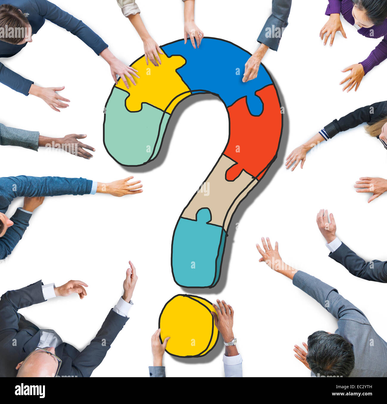 Group of Diverse Business People with Question Marks Stock Photo Alamy