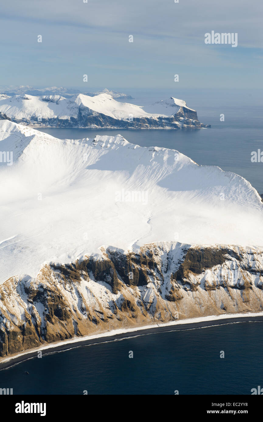 Aerial view of Aleutian Islands Stock Photo