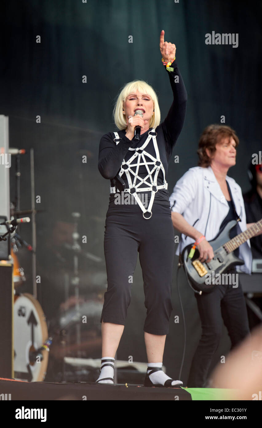 Blondie performing on the Other Stage at Glastonbury 2014 Stock Photo