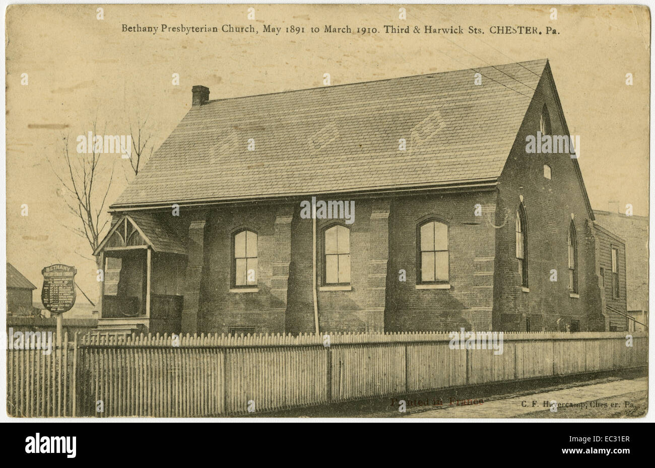 Bethany Presbyterian Church, Chester Pennsylvania, on a pre1923