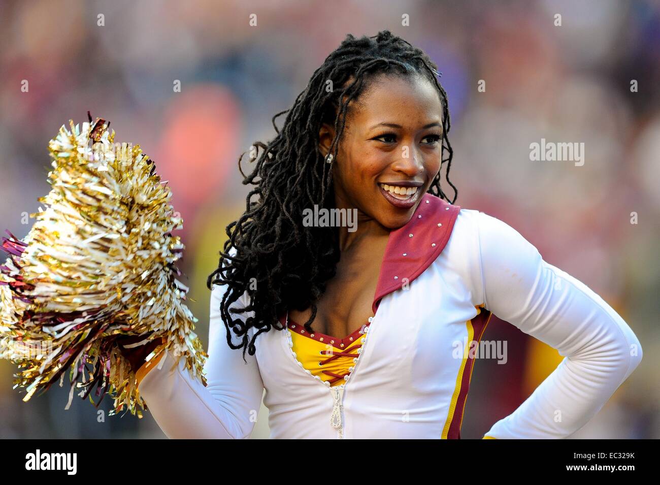 DEC 07, 2014 : A Washington Redskins cheerleader performs during the ...