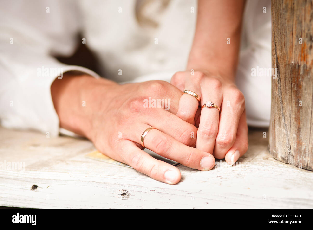 Male female hands engagement rings hi-res stock photography and images -  Alamy