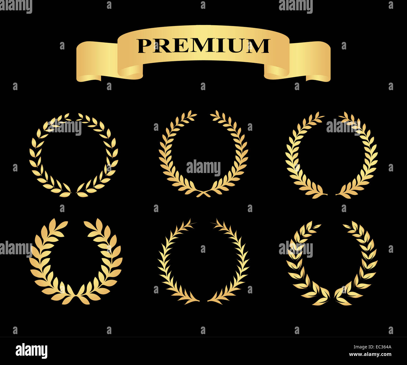 Laurel wreath black silhouette hi-res stock photography and images - Alamy