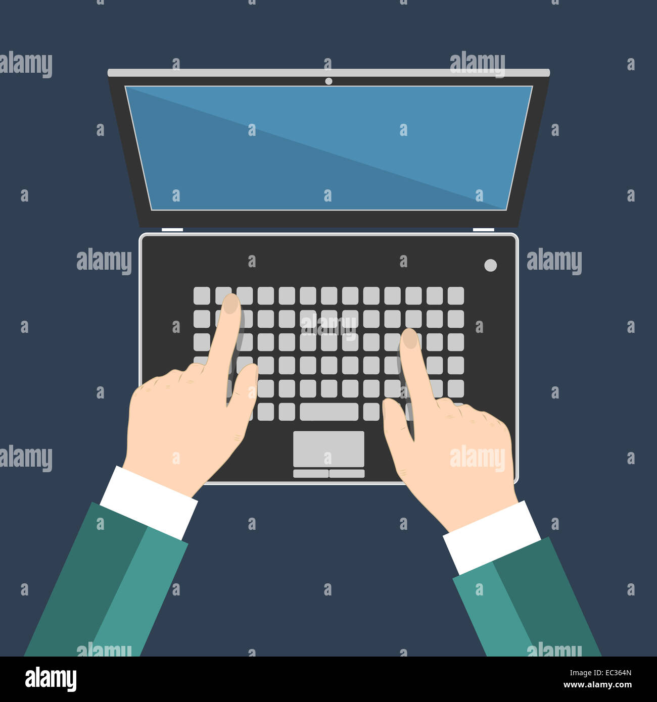 Businessman hand on laptop keyboard Stock Photo