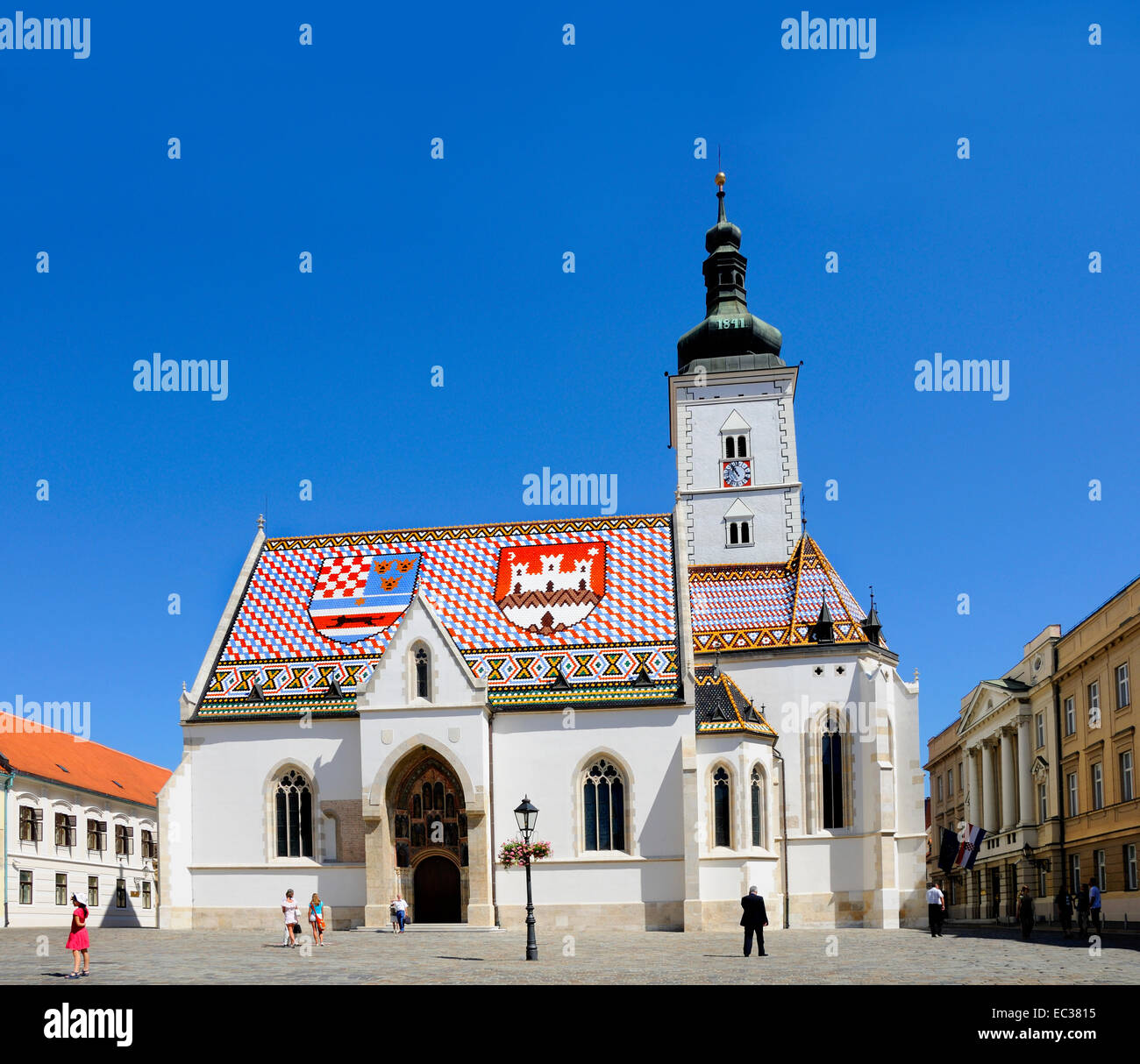 Zagreb, Croatia. St Mark's Church (Crkva Sveti Marka) in Trg Svetog Marka Stock Photo