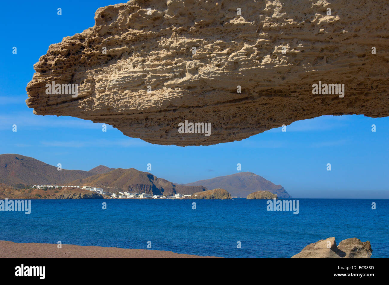 Cabo de Gata, Los Escullos, Playa del Arco, El Arco Beach, Cabo de Gata-Nijar Natural Park, Almeria, Andalusia, Spain, Europe Stock Photo