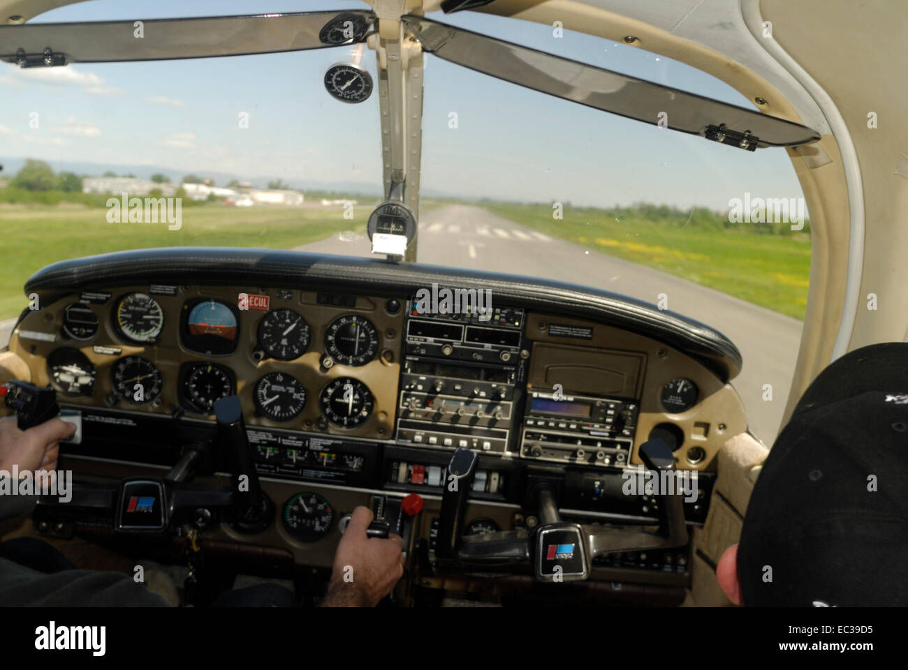 Propeller Plane Landing Stock Photo Alamy