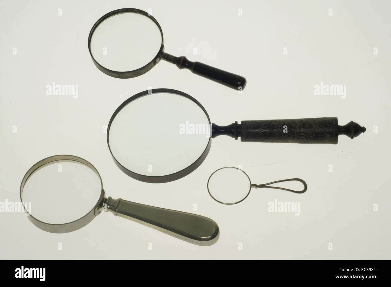 magnifying glasses in different sizes Stock Photo