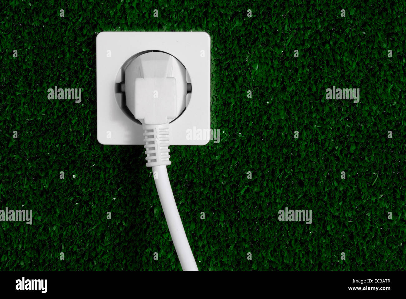 Electric Plug in Outlet, Lawn Stock Photo Alamy