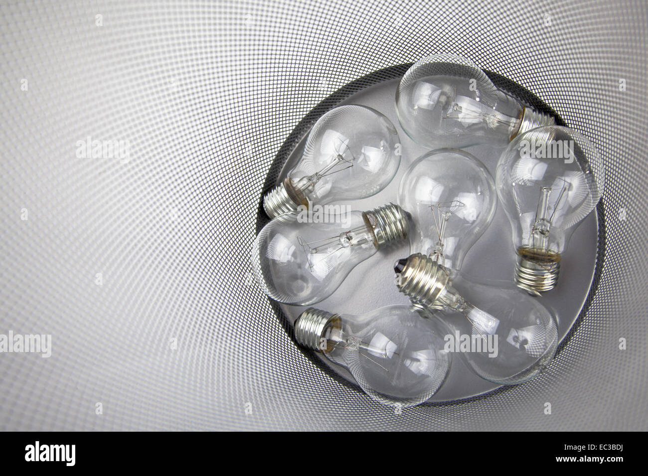 Several electric bulbs in the dustbin Stock Photo Alamy