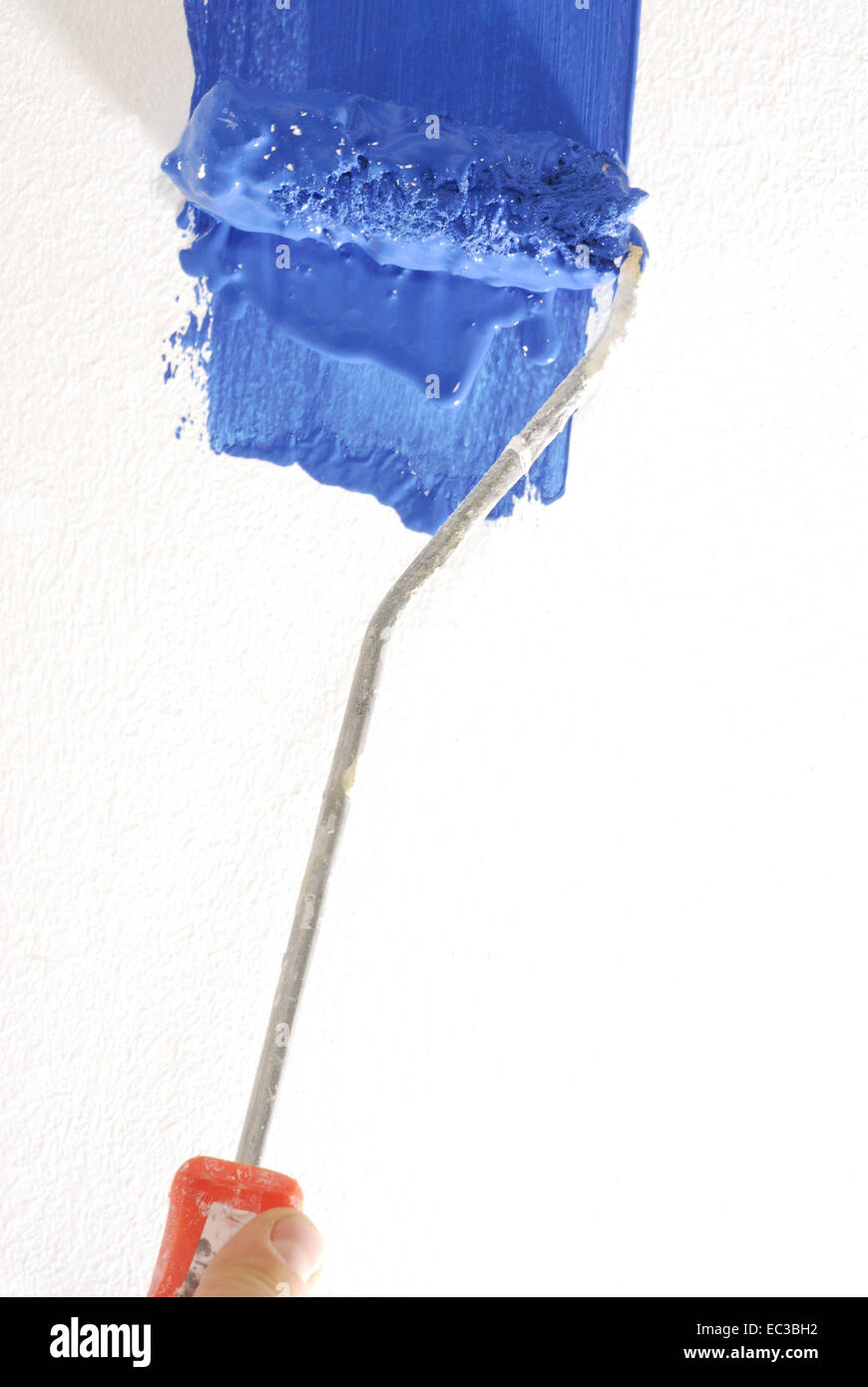 Paint Roller with blue Colour Stock Photo - Alamy