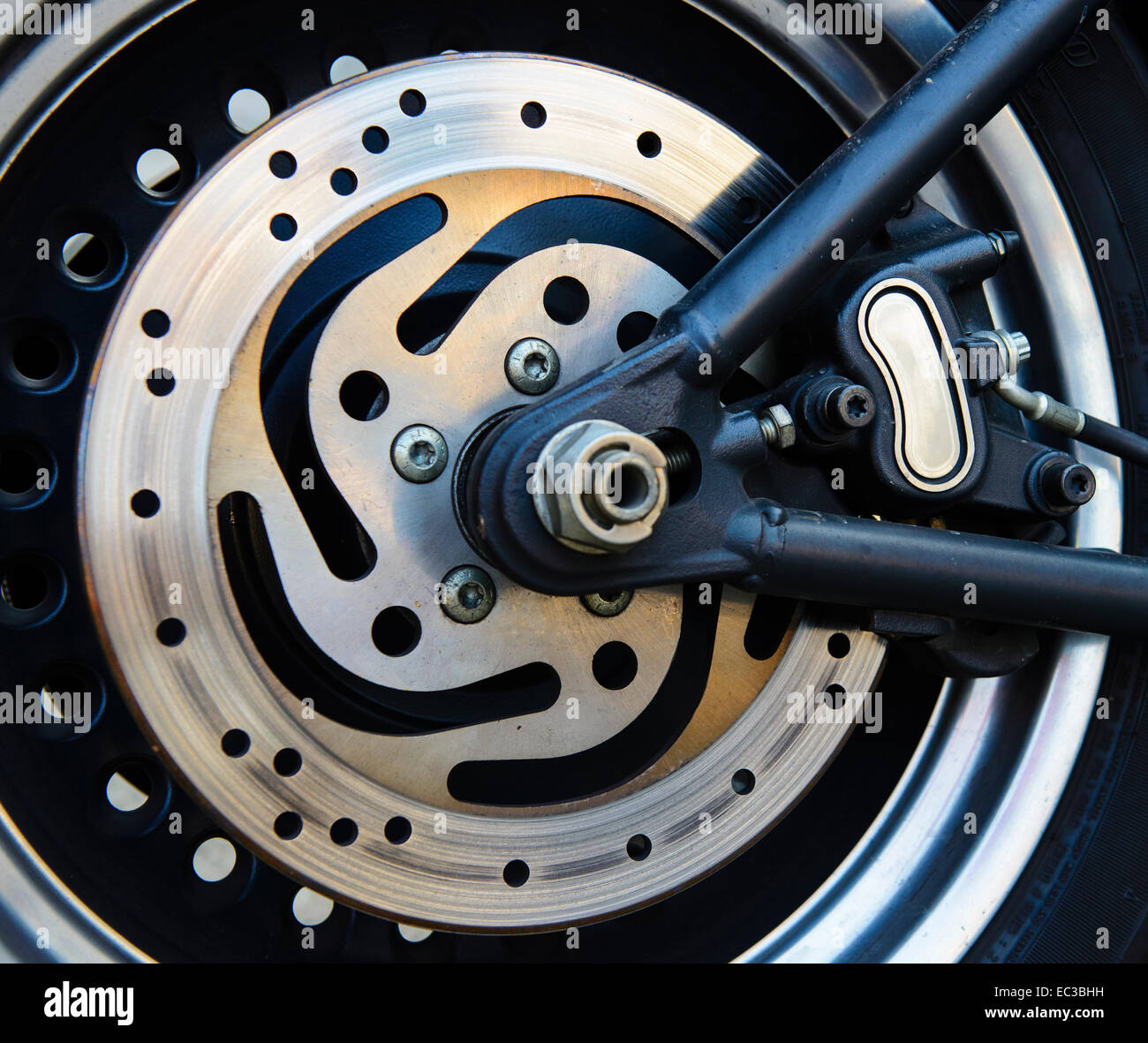 Motorbike disc brake Stock Photo Alamy