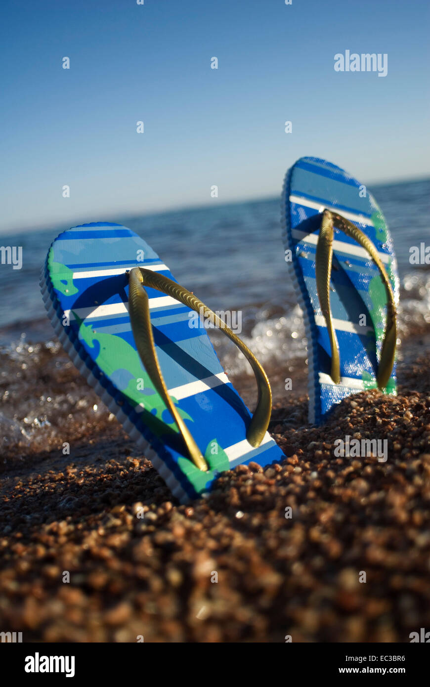 Flip Flops on the Beach Stock Photo - Alamy