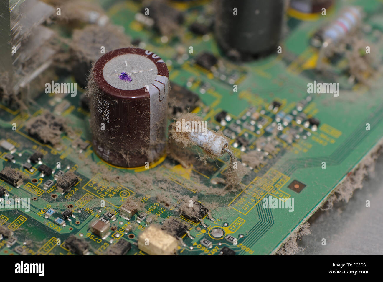 Dust accumulation inside electronic equipment Stock Photo Alamy