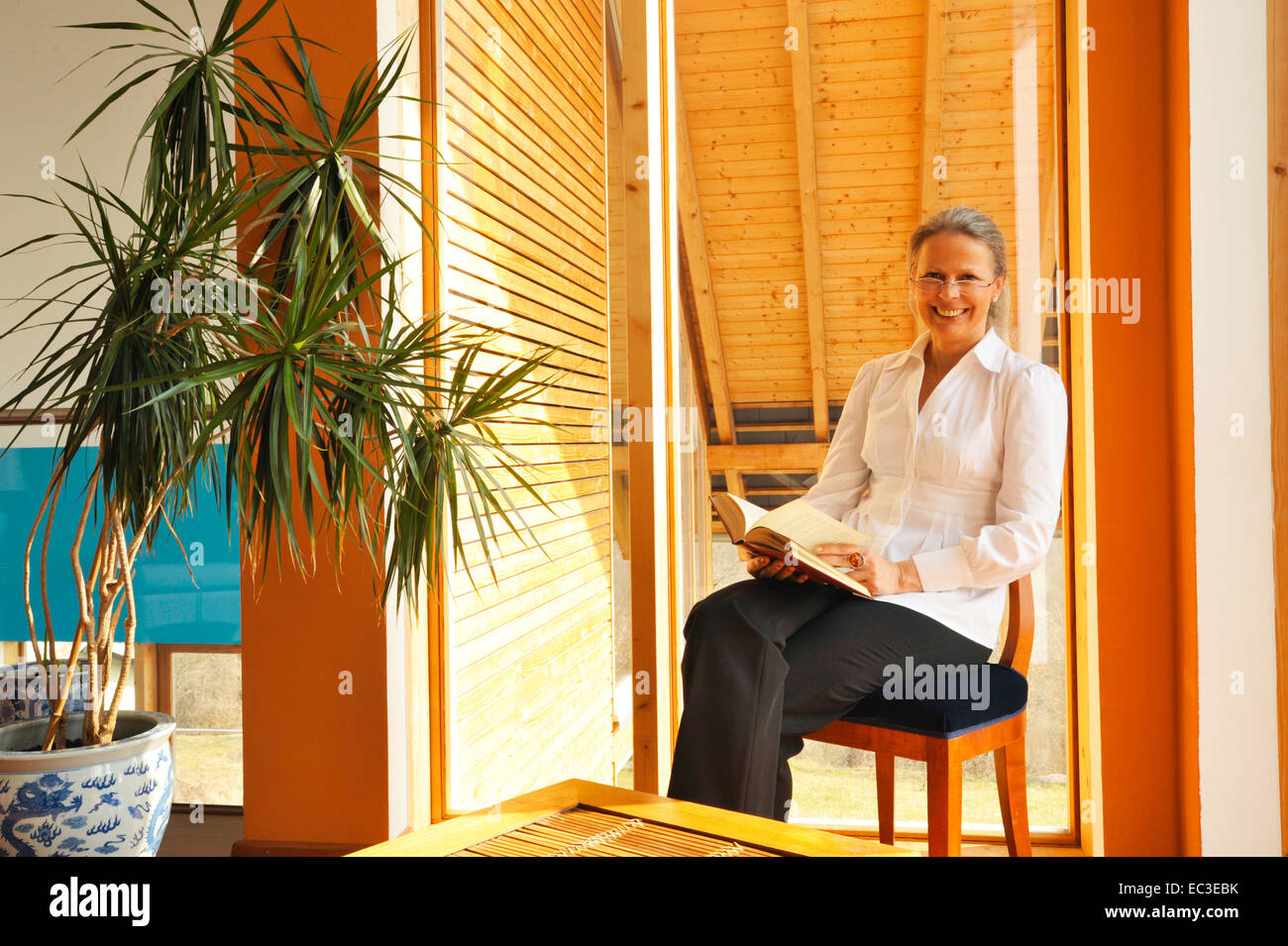 woman in privat owned home Stock Photo