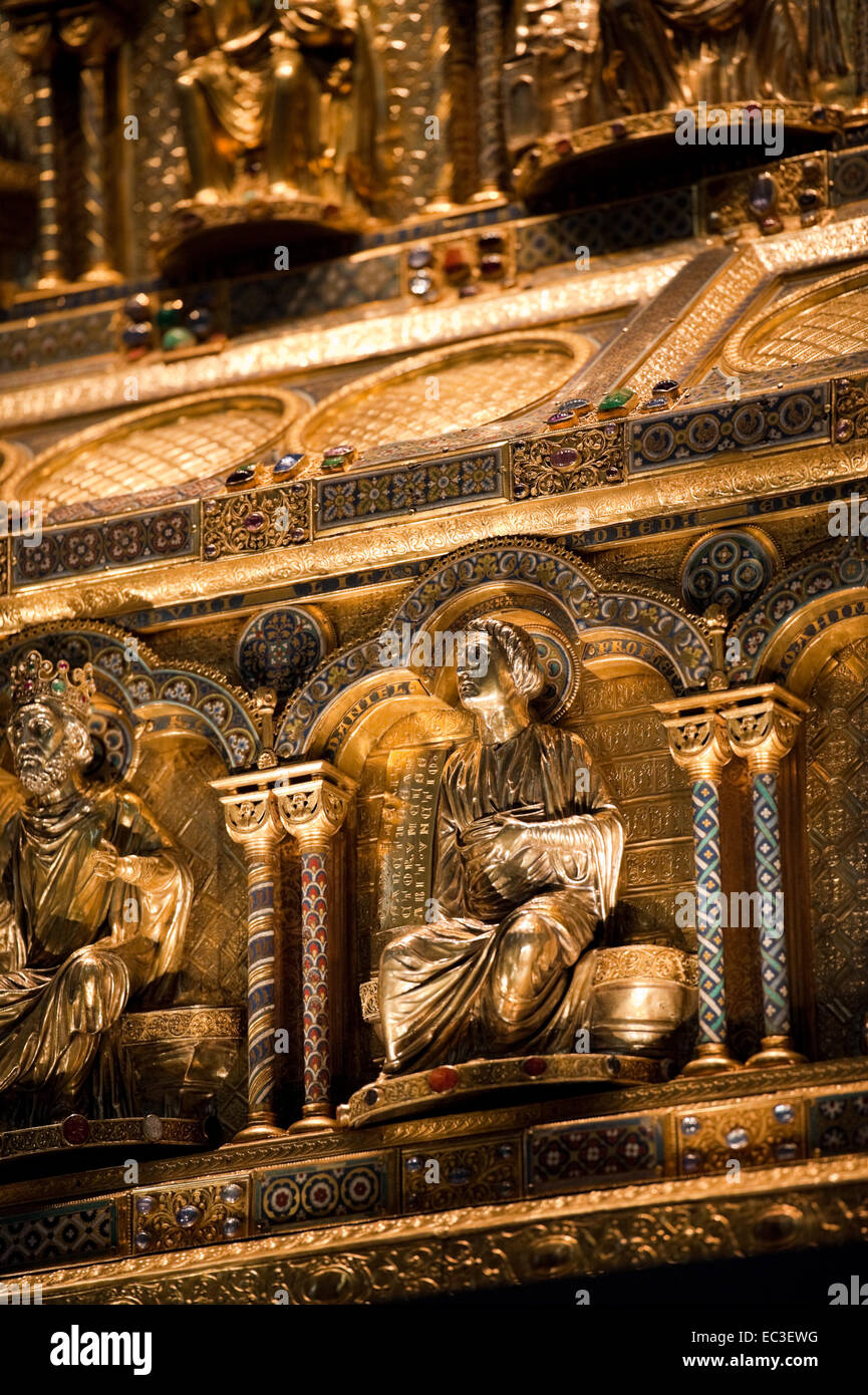 Detail on the reliquary of the Three Kings in the Cologne Stock Photo