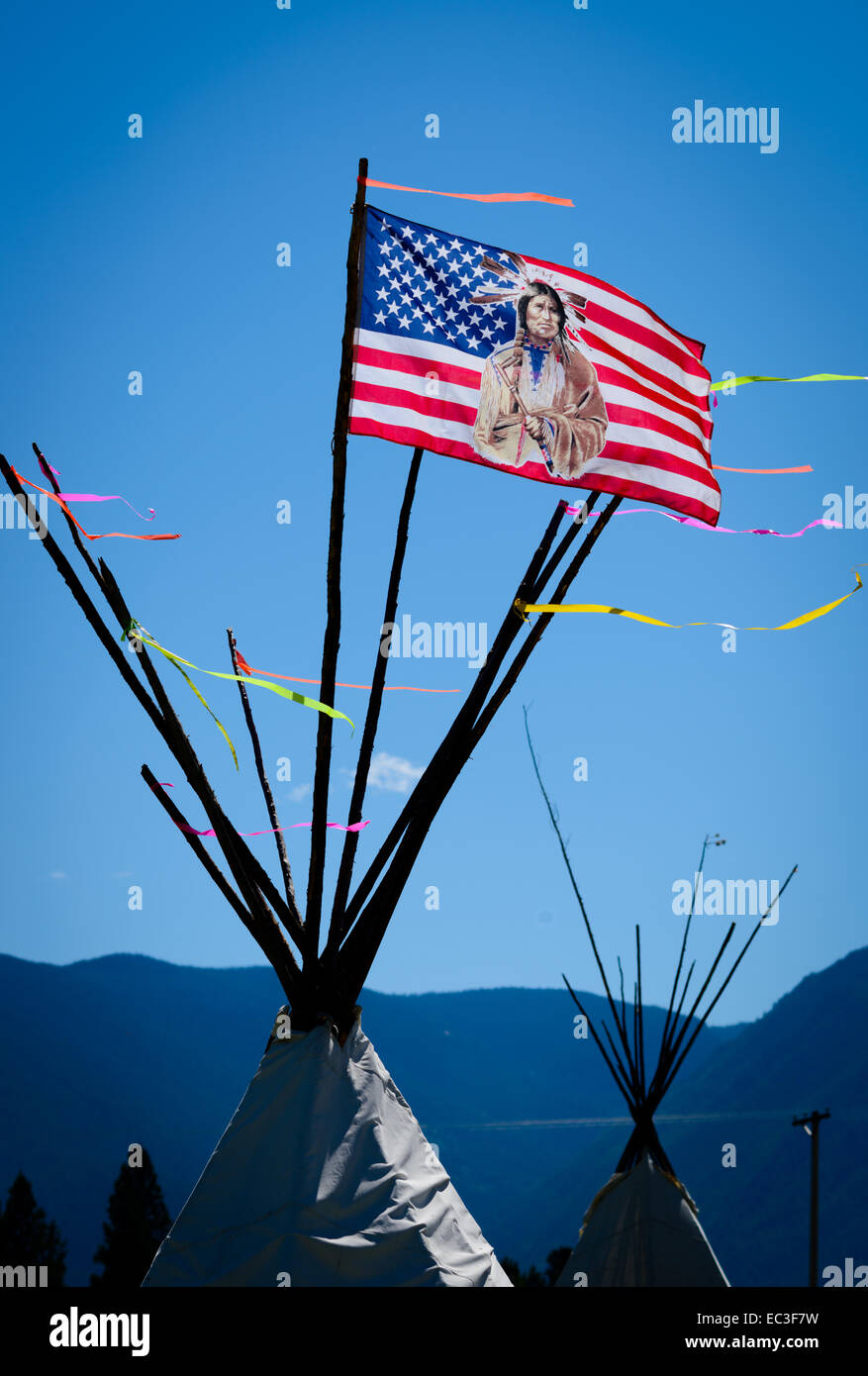 Tipi at the 2011 powwow in arlee hires stock photography and images