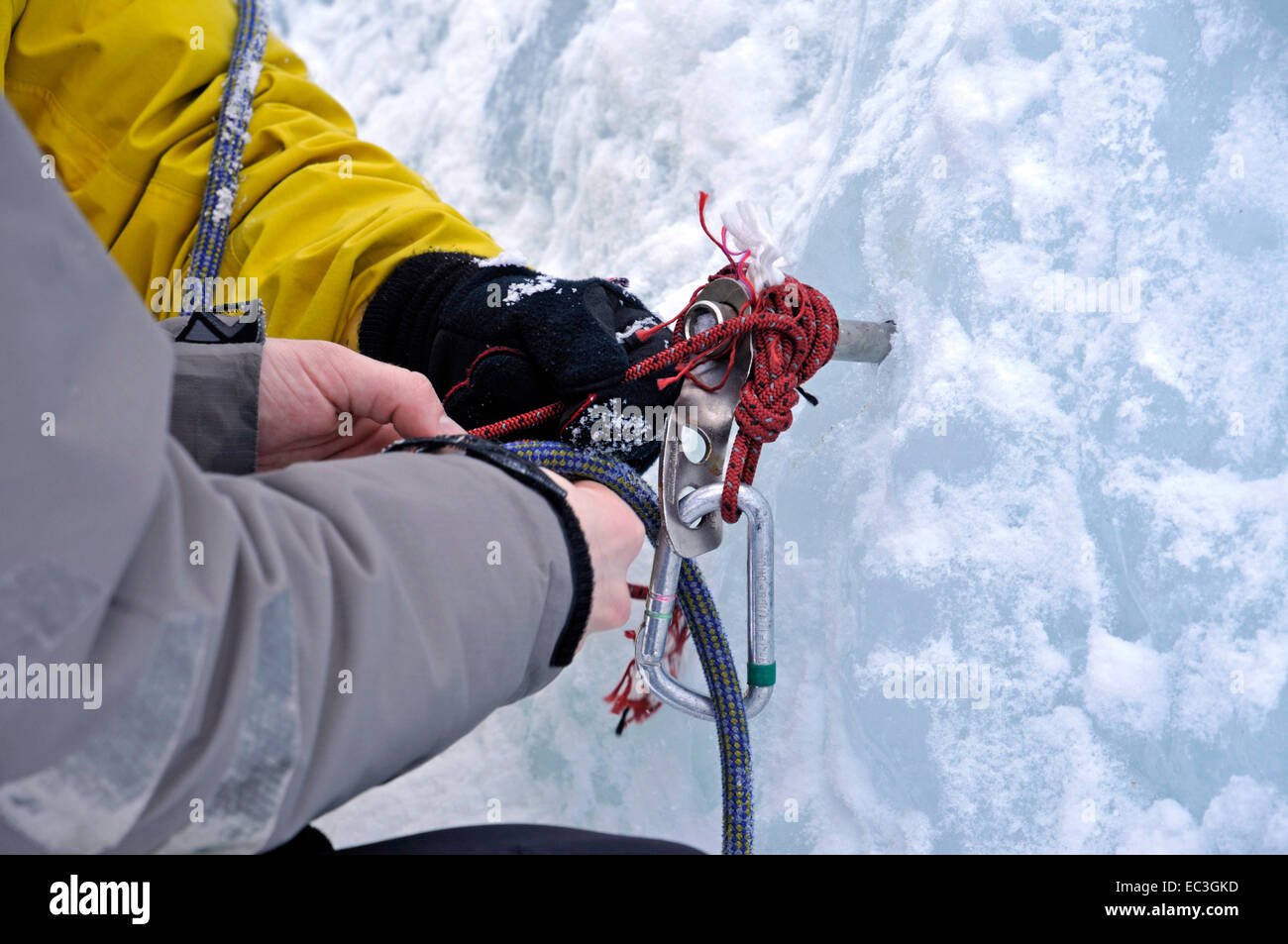 Ice Climbing, Safety Stock Photo Alamy