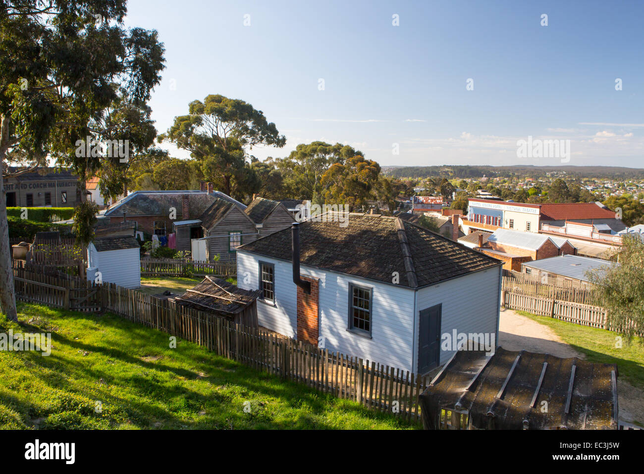 SOVEREIGN HILL, AUSTRALIA - OCTOBER 5: Sovereign Hill is an open air museum recreating the atmosphere of a gold rush town in Bal Stock Photo
