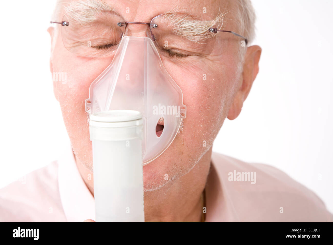 Old Man with Airpack Stock Photo