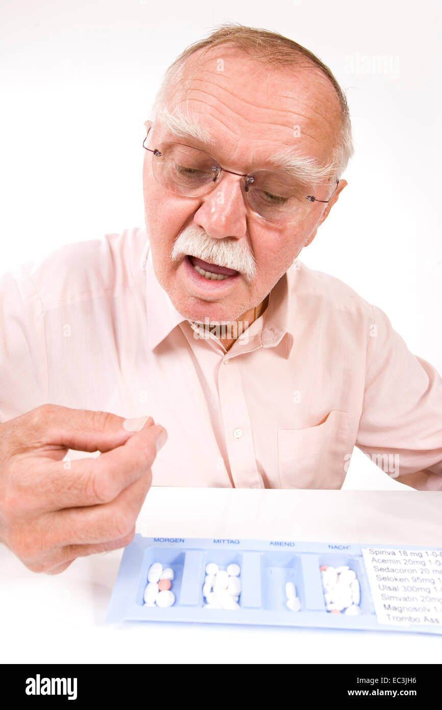 Man Taking Tablets Stock Photo Alamy