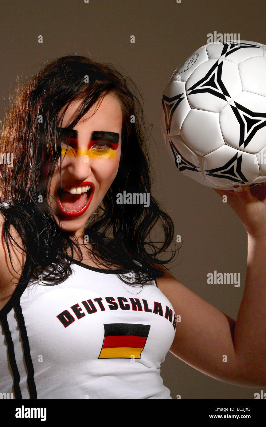 Female Soccer Fan Stock Photo Alamy