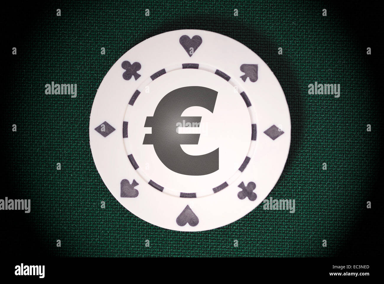 Poker chip with euro sign Stock Photo Alamy