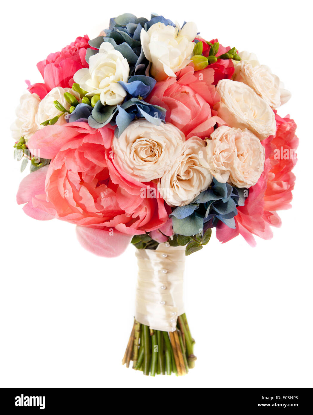 wedding bouquet with roses and peony Stock Photo - Alamy