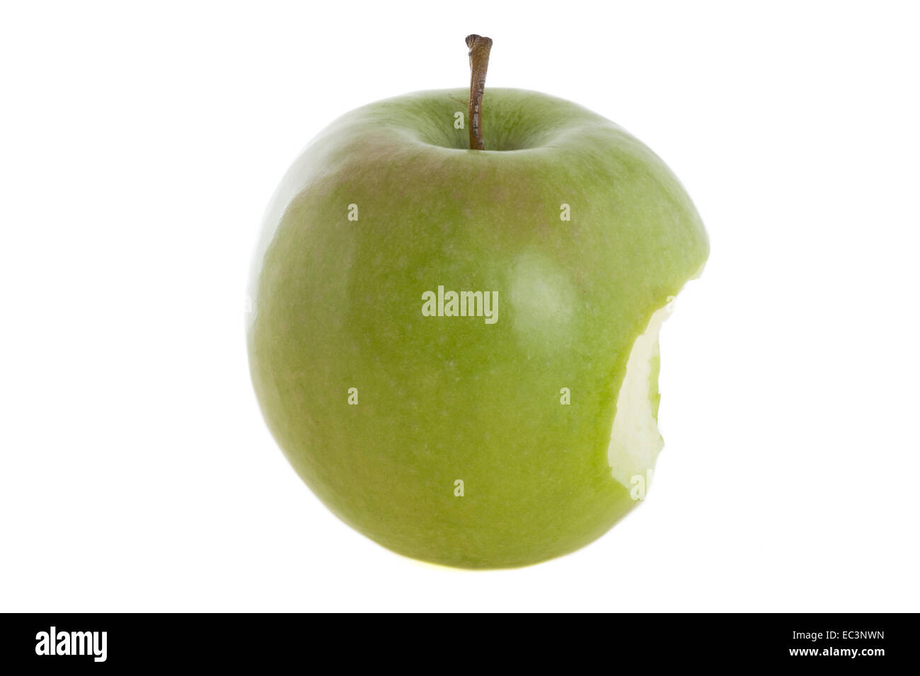 Apple bitten into Stock Photo - Alamy