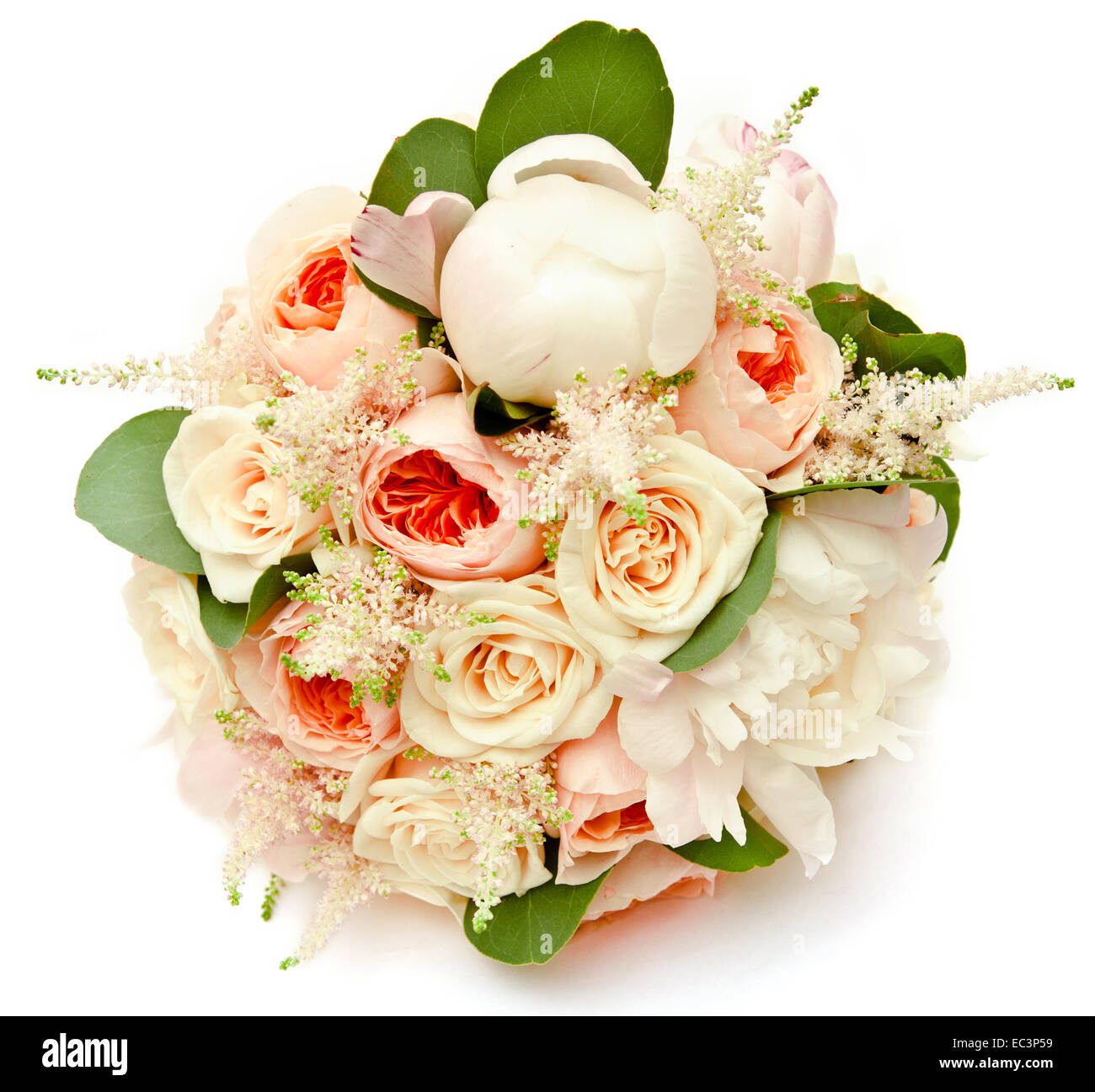 white wedding bouquet with ranunculus asiaticus and white peony Stock ...