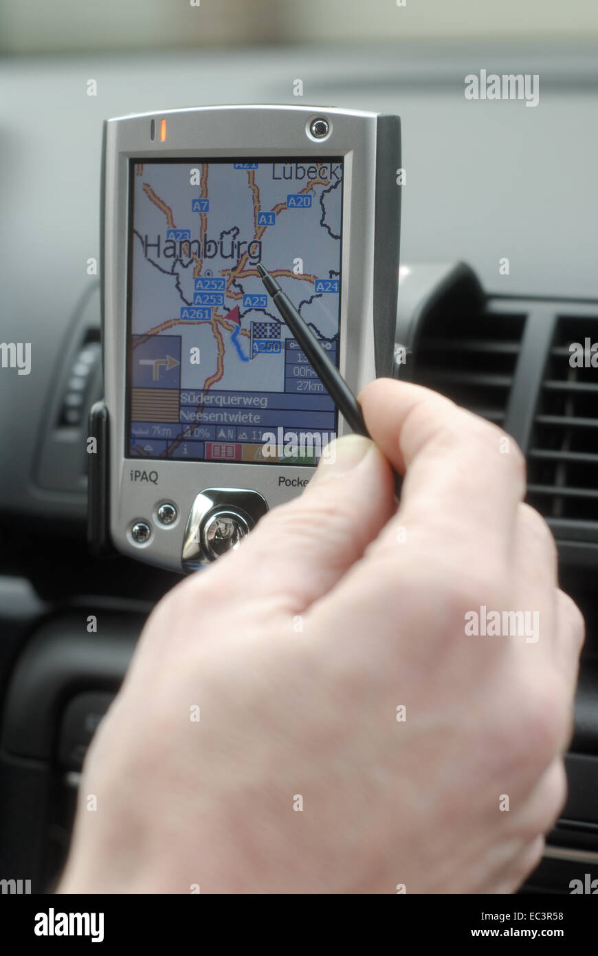 Navigation System in Car Stock Photo Alamy