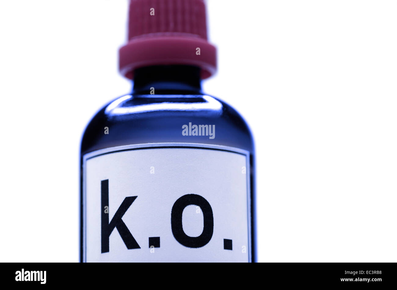 Bottle with Knock out Drops Stock Photo
