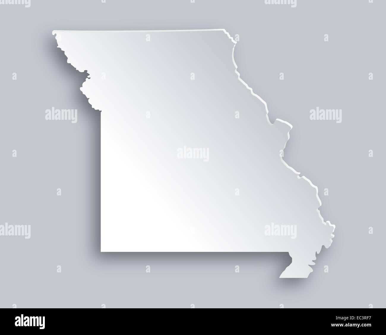 Map Of Missouri Stock Photo Alamy Map Of Missouri EC3RF7